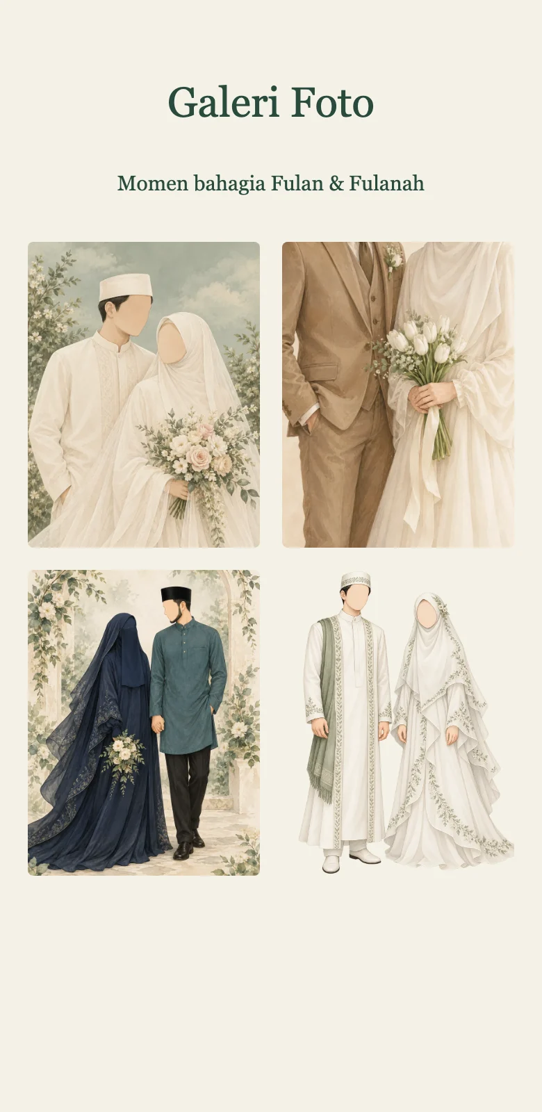Galeri foto momen pernikahan bernuansa islami dan elegan